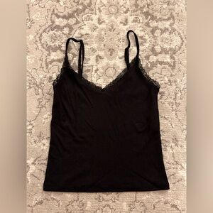 Aritzia Black Lace Trim Cami Top